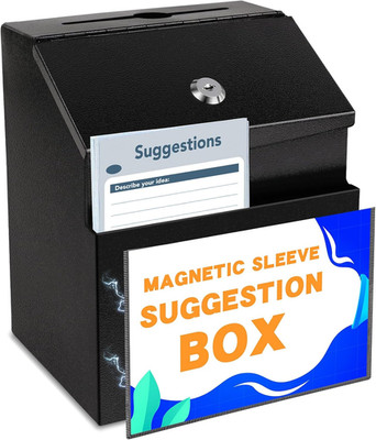 Suggestion Box with Slot and Lock Metal 8.4 X 5.8 X 7.0 Inch Built-In Storage Co