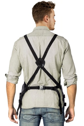 Gardening Apron – Harvest Pouch, Pockets, Loops, Cross-back Straps, Water-Resist - Picture 6 of 7