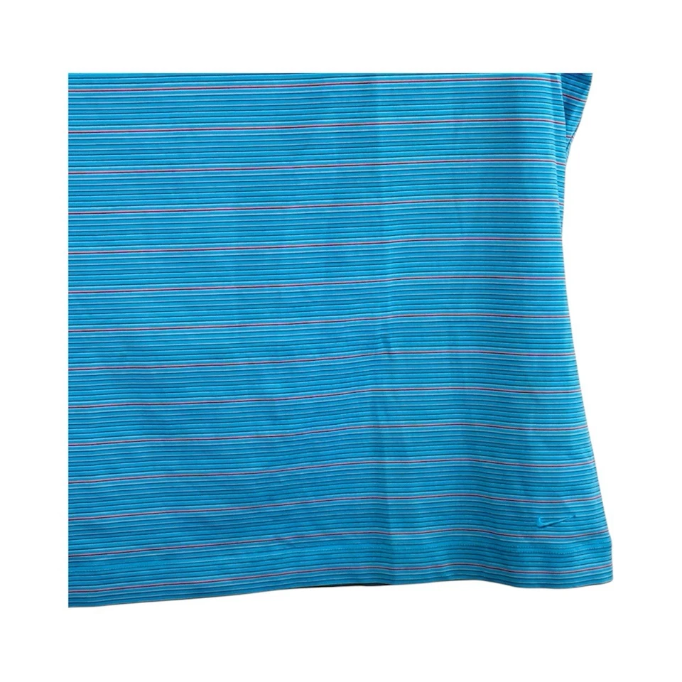 Nike Golf Dri Fit Womens Polo Shirt Size XL Short Sleeve Blue Striped Top EUC - Image 4 of 4