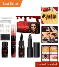 Realistic Vampire Fangs  Fake Blood Kit - Perfect for Halloween Cosplay Parties