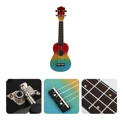 1 Set 21 Zoll Regenbogen Handgezogene Ukulele -Anfänger -Akustikinstrument
