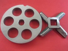 ITALY 22 x 3/4" holes 20 mm XLarge size Meat Grinder Plate  Matching Knife