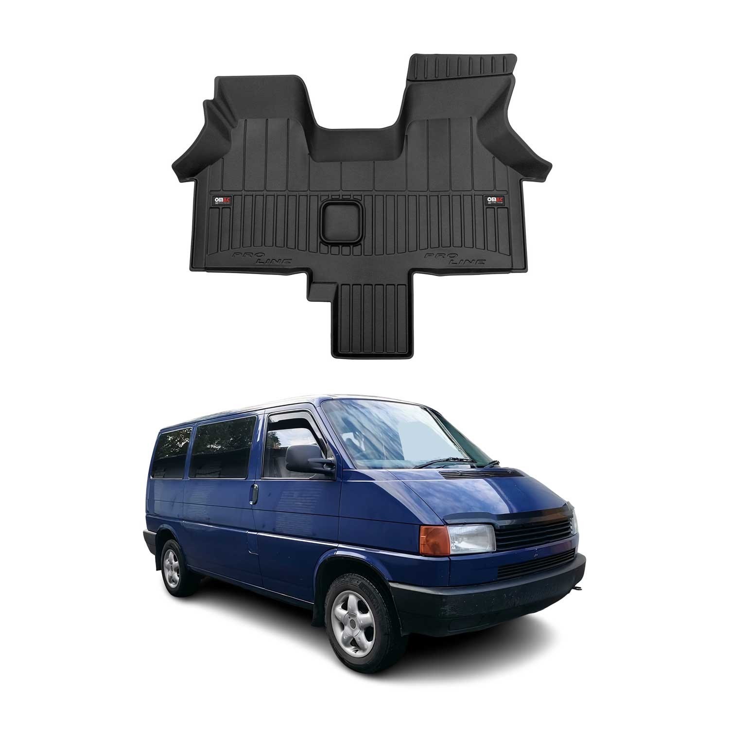 Tapis de sol caoutchouc noir protection cabine auto pour VW Transporter T4 1990-2003