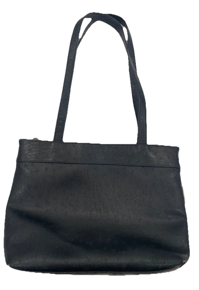 BUENO LADIES BLUE FAUX LEATHER ALLIGATOR EMBOSSED MEDIUM SHOULDER HANDBAG PURSE - Image 2 of 4