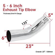 5 Inlet 6 Outlet Stainless Steel Diesel Exhaust Turndown Elbow Pipe