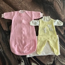 Vintage Baby Girl Fleece Sleeper  Romper Set  Layette Blanket, 0-6 Months