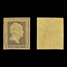 8932: Prussia SG8 3sil Black 1850 Sc#5 Mi4a Mint MNG C£180