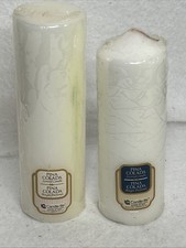 Vintage Candle-lite Pina Colada Scented Pillar Candles 8"+ 9" White Made in USA