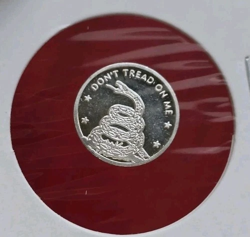 Don't Tread On Me Snake - 1 Gram .999 Fine Silver MINI Round Proof Coin Bar
