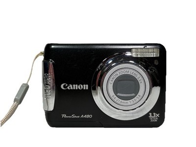 Canon PowerShot A480 Digital Camera Black Glitchy Zoom Lens May Need Repair