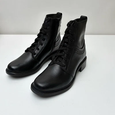NIB Black Leather Zip Lace-Up Ankle Boot - Cosplay - Goth - Women's Size 9 - Image 1 of 4