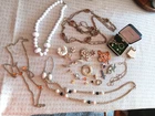 Vintage Costume Jewelry 1 -2 LB Lot Of Used To Wear or Repurpose