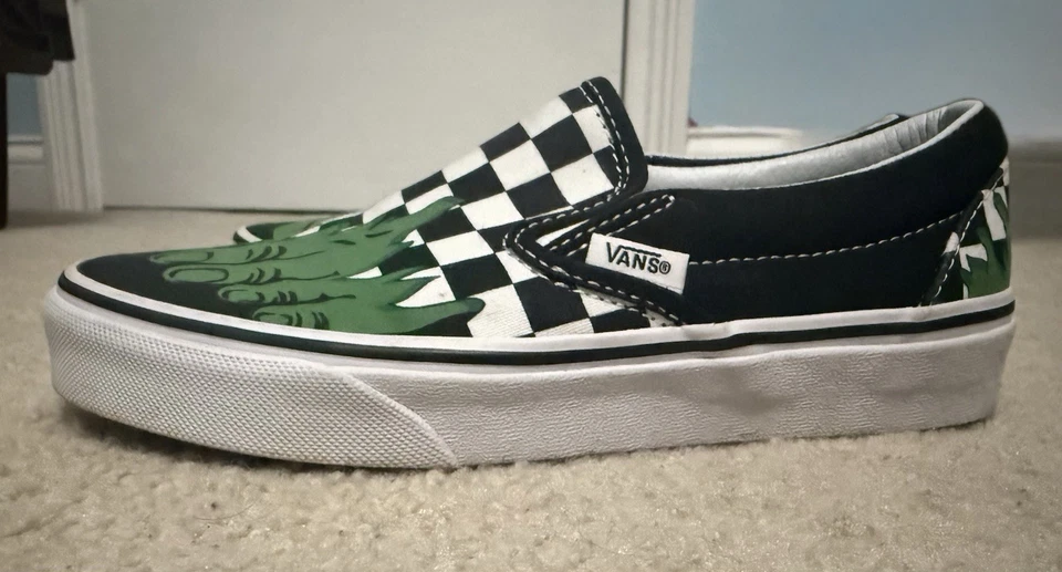 Zapato sin cordones Vans Kids X-Marvel Hulk Toes a cuadros talla 4 Foto 4 de 4