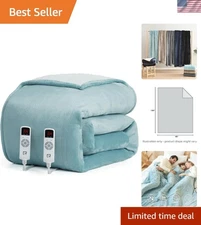 Soft Cozy Heated Blanket King Size - Fast Heating, Auto Off, Machine Washable