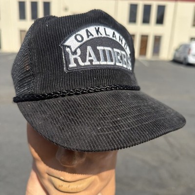 Oakland Raiders Designer Award Hat Corduroy Snapback Rope Black