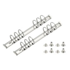 2 Set 0.8" O Ring A5 6 Hole Ring Binder Mechanisms with Switches, 30mm Silver
