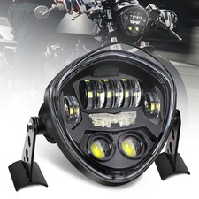 7-Inch LED Motorcycle Headlight Assembly with Clamp Mount Brackets Fits 27-57...