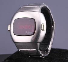 GREAT c1970s PULSAR TIME COMPUTER LED QUARTZ JAMES BOND MENS SS WRIST WATCH 