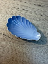 Coupelle vide-poche coquille Saint-Jacques porcelaine Limoges bleu
