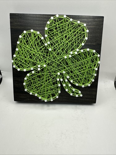 Hand Crafted String It By Kat 4 Leaf Clover - Afbeelding 1 van 4