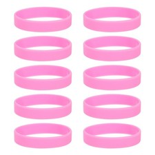 10Pcs Silicone Rubber Bands Non-slip 3.54 Inch Flat for Books, Pink