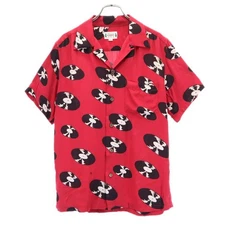 WACKO MARIA Records All-over Pattern Short sleeve Rayon Aloha shirt Men's