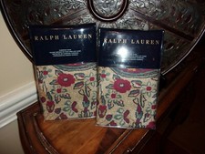 NIP Ralph Lauren Bohemian Muse Larson Burgundy Multi Euro Shams Pair