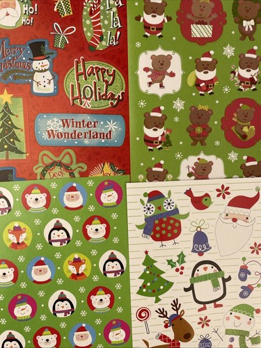 Mixed Lot VTG Christmas Holiday Winter Santa Sticker Sheets