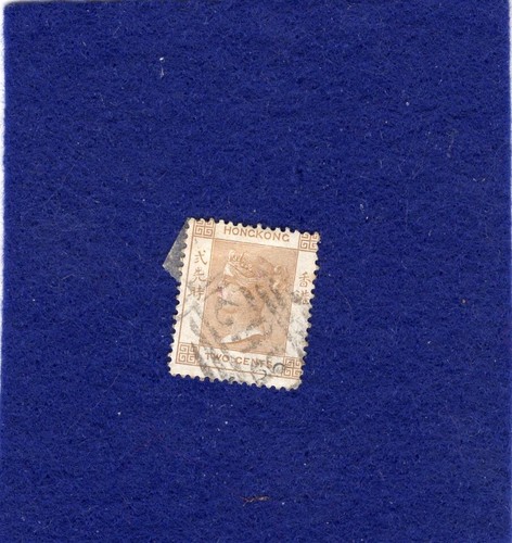 Hong Kong stamp, 1862 QV, 2 cents, light brown B62 cancel
