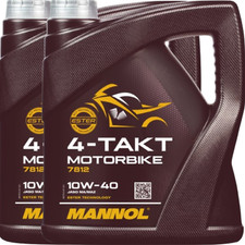 MANNOL Engine oil 4-Takt Motorbike 10W-40 Synthetic Ester 7812 Antiwear 4L x2 4.75 per litre