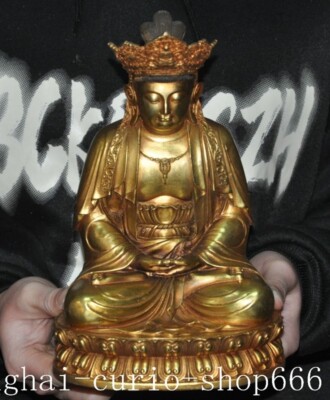 Tibet Buddhism temple bronze Gilt Tara Kwan-Yin GuanYin