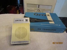 Vintage Optex Six Transistor Portable Radio Superheterodyne w Box Paperwork 50s