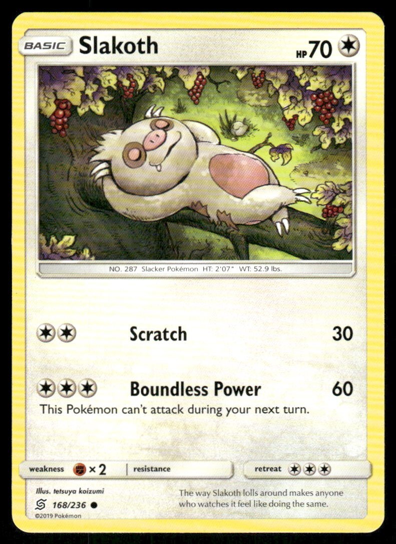 Slakoth 168/236 Unified Minds Pokemon TCG trading card