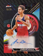 2024 Topps Finest Jordan Poole Black 10/25 Refractor Auto WIZARDS #FA-JP MINT