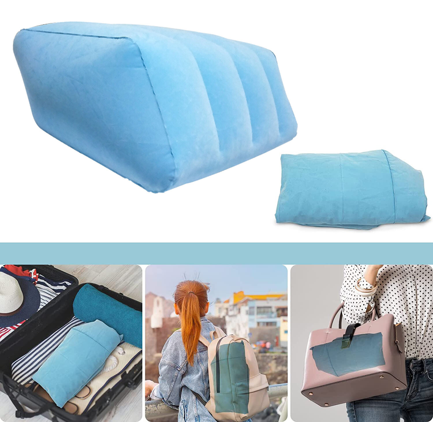 Inflatable Support Plus Elevated Leg Wedge Pillow Relieves Leg Hip Knee ...