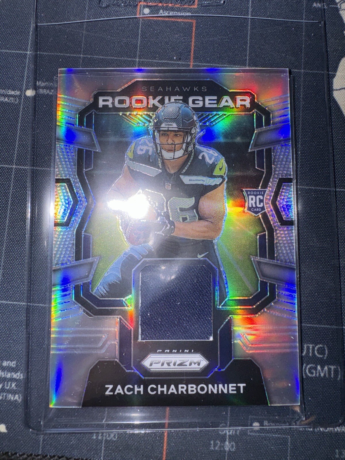 2023 Prizm Football Silver Rookie Gear Zach Charbonnet ~ Seattle Seahawks