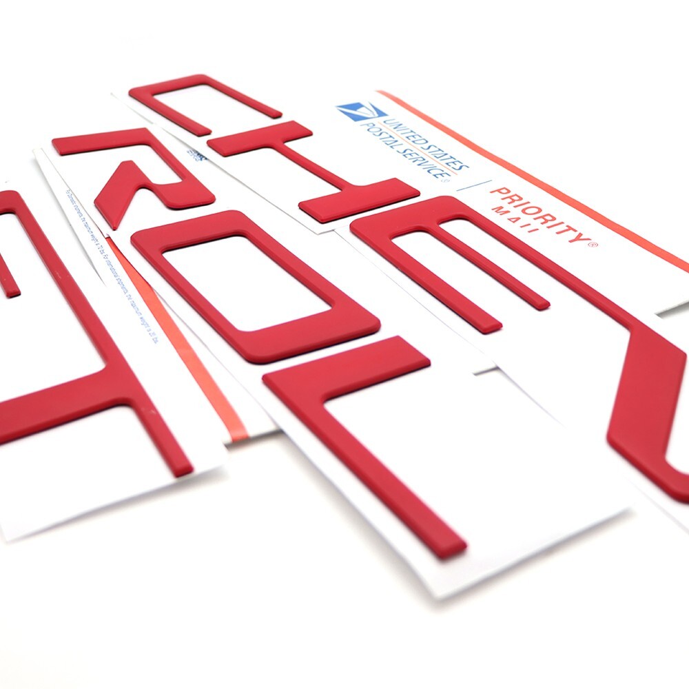 19-25 For Silverado 1500 Matte Red Tailgate Letters Sticker Decal Insert Emblems