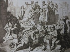 Kaiser Heinrich I. als Städtebauer (Radierung, nach Wilhelm Nilson, 19. Jh.)