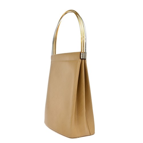CARTIER Logo Trinity Tricolor Metal Handle Hand Bag Leather Beige France 77EE141 - Picture 4 of 16