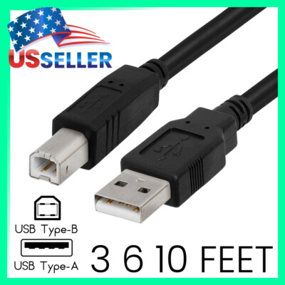 USB Printer Cable A Male to B Male Cord Canon HP Xerox Epson OKI Dell Brother