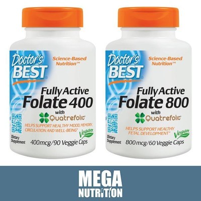 Doctors Best Voll Aktiv Folsäure Quatrefolic 800mcg/400mcg Veg Kapseln 2 Größen
