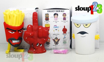 KIDROBOT X ADULT SWIM FRYLOCK, MEATWAD MASTER SHAKE -AQUA TEEN