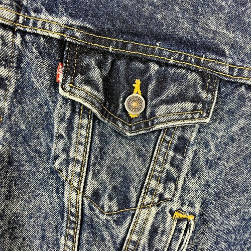 Vintage Levis Jean Jacket XL 70508-0227 Acid Wash Trucker Denim MADE IN USA - Picture 2 of 9