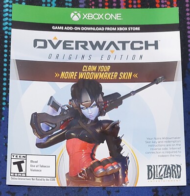 VERY RARE Overwatch Origins Edition With Widowmaker Noire Skin Code For Xbox One