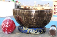 10 Inches Diameter -Tiger Eye Handmade singing bowl-Chakra Healing Singing Bowls