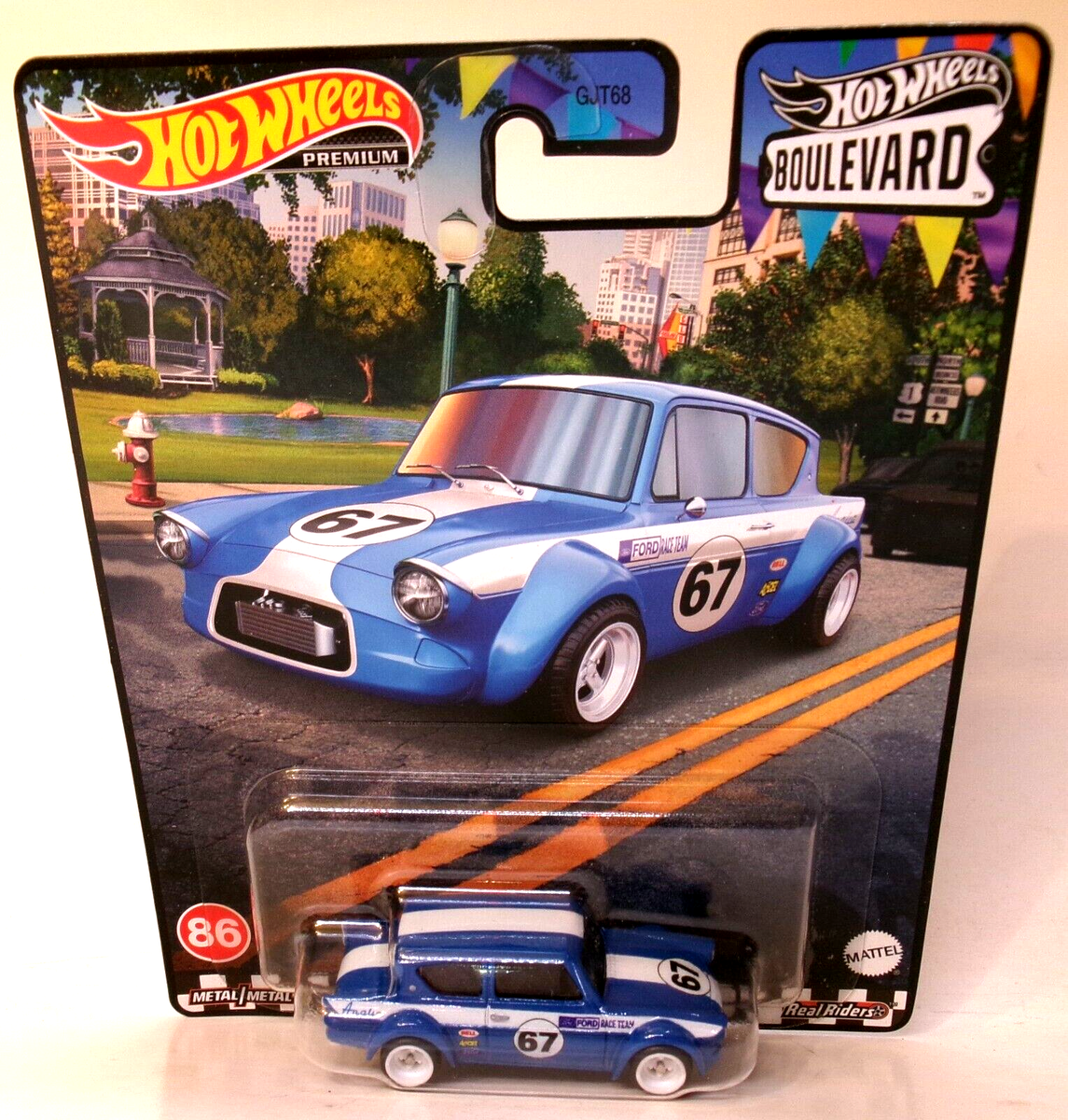 ミニカー BRITISH SPORTS CAR COLLECTION 1/64 2024 HOT WHEELS 1:64 HW PREMIUM BOULEVARD #86 BLUE '67 FORD ANGLIA