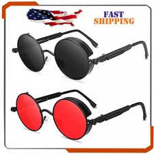 Retro Round Polarized Sunglasses Men Women Vintage Gothic Steampunk Glasses NEW