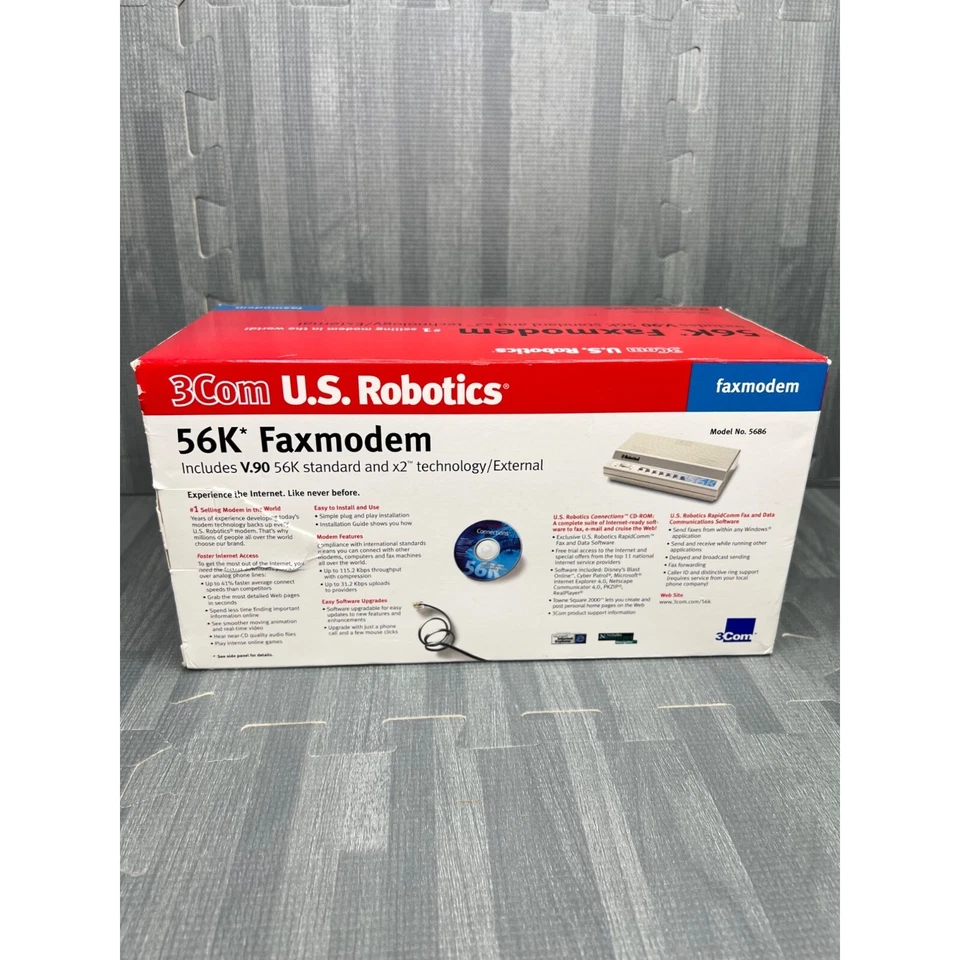 3Com 56K Faxmodem V90 | X2 Technology  High-Speed Internet Fax Open Box New - Image 3 of 4