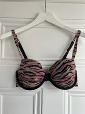 STELLA MCARTNEY WOMENS BRA 34D  PADDED PINK BLACK WHITE