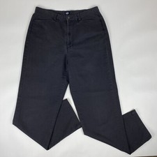 Vtg High Waisted Dockers Women's Size 10 MED 100 Cotton Black Pants Tapered Leg